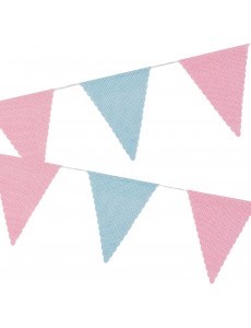 Bandeirolas Azul e Rosa Claro Pintinhas